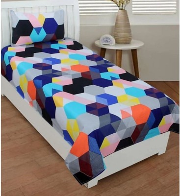 Hiyanshi Creations 120 TC Polycotton Single Printed Flat Bedsheet(Pack of 1, Multicolor)