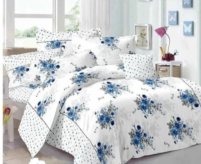 Home Garage 180 TC Microfiber King 3D Printed Flat Bedsheet(Pack of 1, White)