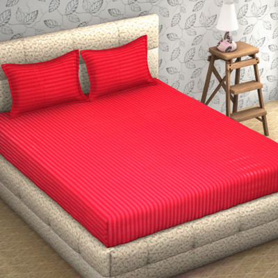 OICHY 180 TC Microfiber Double Solid Flat Bedsheet(Pack of 1, Maroon)