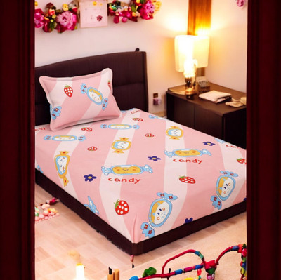 HOMYBEES 110 TC Polyester Single Printed Flat Bedsheet(Pack of 1, Maroon)