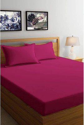 TURIYA Microfiber Queen Flat 220 TC Solid Bedsheet(Pack of 1, Maroon)