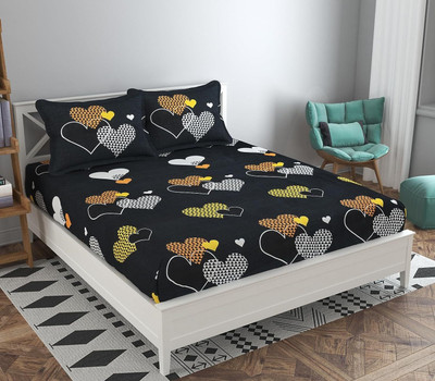 Home Readiness 160 TC Polycotton Double Checkered Flat Bedsheet(Pack of 1, Multicolor)