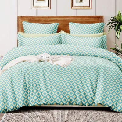 Lovinfab 220 TC Cotton King, Double Printed Flat Bedsheet(Pack of 1, Sea Green)