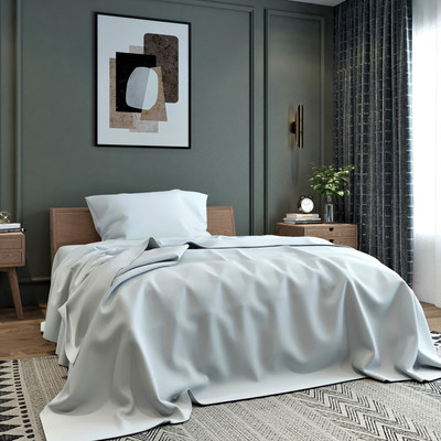 BELVOSTUM 280 TC Microfiber Single Solid Flat Bedsheet(Pack of 1, Grey)