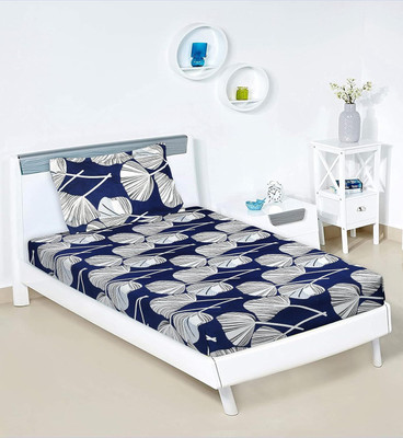 KUBER INDUSTRIES 144 TC Cotton Single Printed Flat Bedsheet(Pack of 1, Multicolor19)