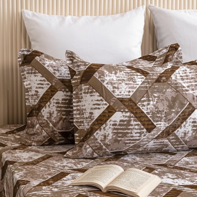 HOMEMONDE Geometric Pillows Cover(Pack of 2, 71 cm*45 cm, Brown)