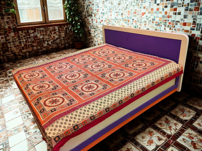 Laxmi Exclusive Cotton King Flat 210 TC Jaipuri Prints Bedsheet(Pack of 1, Multicolor)
