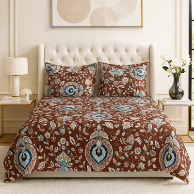 ELEGANT WEAVERS Microfiber Double Flat 144 TC Printed Bedsheet(Pack of 1, Canary)