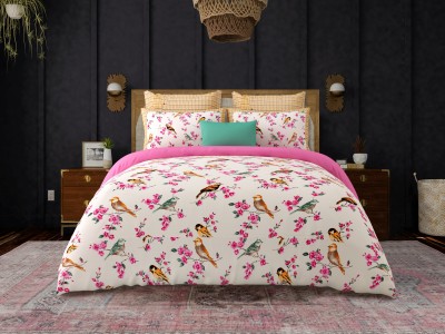 JAIPUR PRIME 300 TC Cotton King Self Design Flat Bedsheet(Pack of 1, Pink)