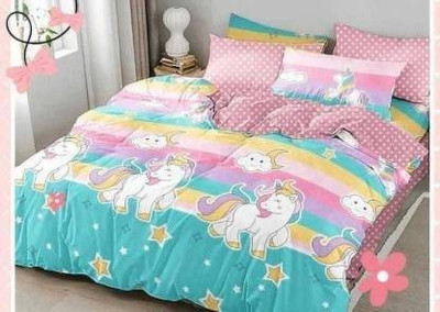jim-Dandy 160 TC Polycotton Double 3D Printed Flat Bedsheet(Pack of 1, Yellow)