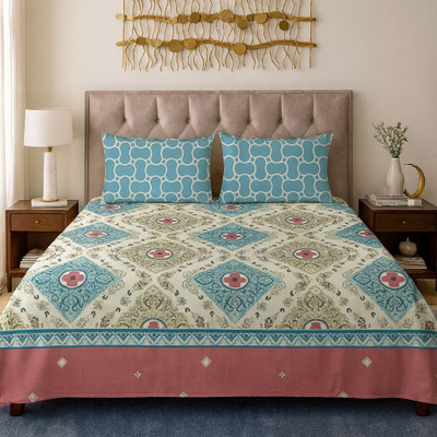 ELEGANT WEAVERS Microfiber Single Flat 144 TC Printed Bedsheet(Pack of 1, Maroon)