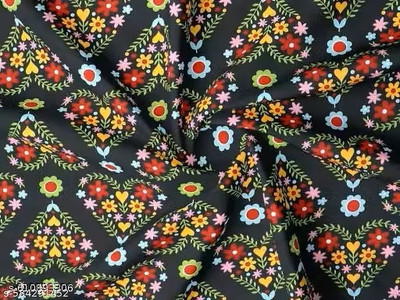 Yogini Microfiber Single Flat 210 TC Floral Bedsheet(Pack of 1, Black)
