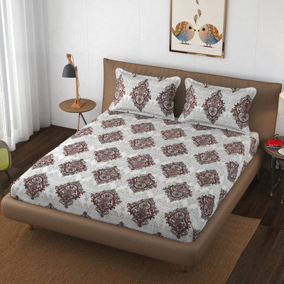 SCHp Cotton Double Flat 320 TC Printed Bedsheet(Pack of 1, B_17)