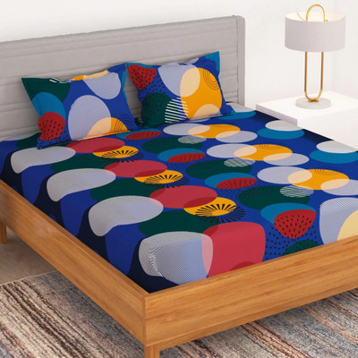 Bedspun 150 TC Microfiber Double Printed Flat Bedsheet(Pack of 1, Multicolor)