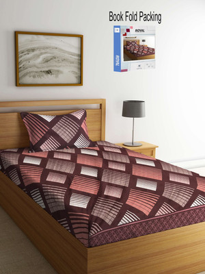 Klotthe 300 TC Polycotton Single Printed Flat Bedsheet(Pack of 1, Multicolor)