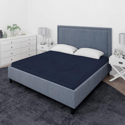 RP MASTER King Size Fitted Terry Cotton Waterproof Mattress Cover(Blue)