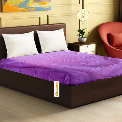 Clothloom 190 TC PVC Double Self Design Flat Bedsheet(Pack of 1, Purple)