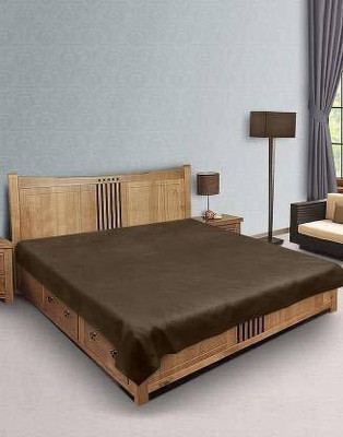 AG Leaf 300 TC Polyester Double Solid Flat Bedsheet(Pack of 1, Brown)