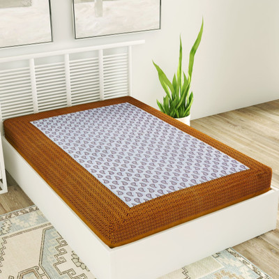 UNIQCHOICE 220 TC Cotton Single Self Design Flat Bedsheet(Pack of 1, Brown)