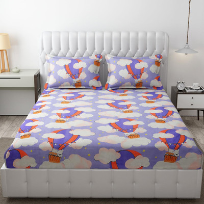 Freshfromloom 144 TC Microfiber Double Solid Flat Bedsheet(Pack of 1, Blue)