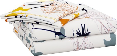 Story@home 186 TC Cotton Double Printed Flat Bedsheet(Pack of 1, White)