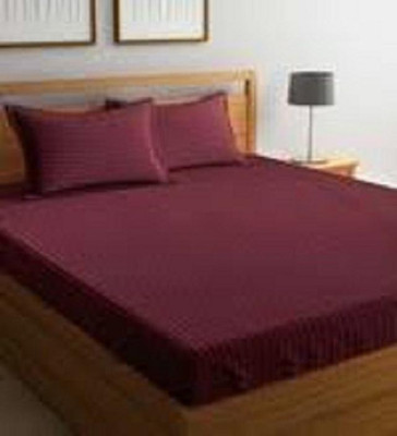 Chhapri 1 TC Polyester Double Solid Flat Bedsheet(Pack of 1, Red)