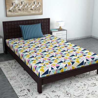 Divine Casa 144 TC Polycotton Single Printed Flat Bedsheet(Pack of 1, Multicolor)