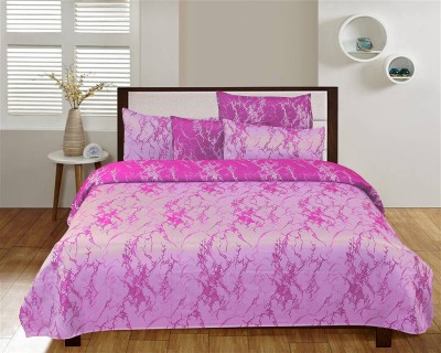 Nine Living 210 TC Polycotton Double Printed Flat Bedsheet(Pack of 1, Pink)