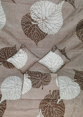 HOMYBEES Cotton Double Flat 220 TC Abstract Bedsheet(Pack of 1, Beige, Brown)