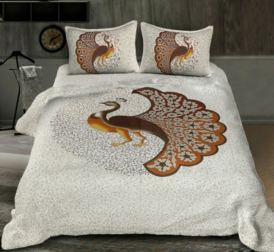 WAR TRADE Cotton Double Flat 104 TC Jaipuri Prints Bedsheet(Pack of 1, Multicolor)