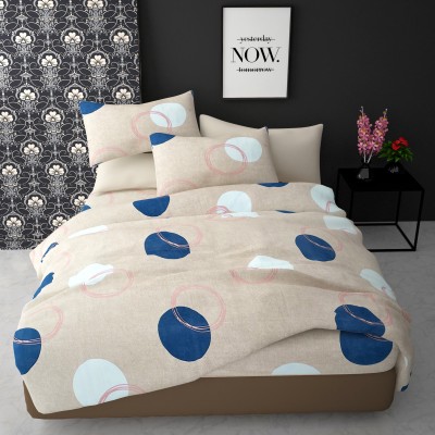 real dream 200 TC Cotton Double Abstract Flat Bedsheet(Pack of 1, Blue)