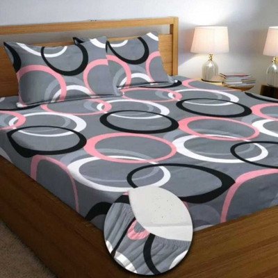LX LOYREX Microfiber King Fitted (Elastic) 212 TC Solid Bedsheet(Pack of 1, Multicolor)