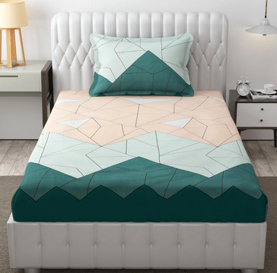Rumps 240 TC Microfiber Single Printed Fitted (Elastic) Bedsheet(Pack of 1, Multicolor)