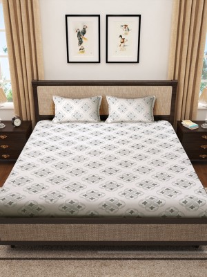 Klotthe 400 TC Cotton Single Printed Flat Bedsheet(Pack of 1, Multicolor)