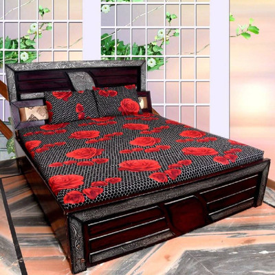 Aciloc Microfiber Double Flat 144 TC Floral Bedsheet(Pack of 1, Multicolor)