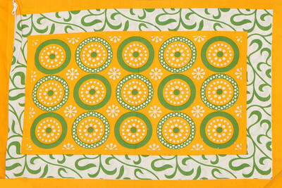 Dayal Traders 144 TC Cotton Queen Jaipuri Prints Flat Bedsheet(Pack of 1, Yellow)