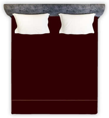 ABCD 220 TC Polyester Double Solid Flat Bedsheet(Pack of 1, Red)