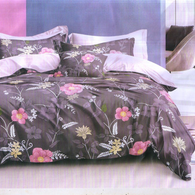 AGIDECOR Cotton Double Flat 180 TC Floral Bedsheet(Pack of 1, Purple)
