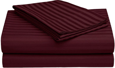 NEWMADHU Cotton King, Double Flat 250 TC Solid Bedsheet(Pack of 1, Maroon)