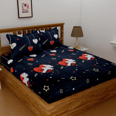Panipat Textile Hub 140 TC Microfiber Double Printed Flat Bedsheet(Pack of 1, Multicolor)