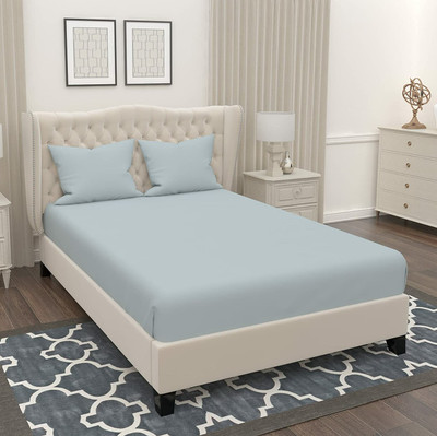TURIYA Microfiber Queen Flat 220 TC Solid Bedsheet(Pack of 1, Grey)
