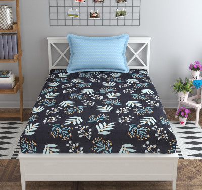 Mafatlal 120 TC Microfiber Single Abstract Flat Bedsheet(Pack of 1, Blue)