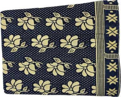 JEEVAFABRIX 220 TC Cotton Single Self Design Flat Bedsheet(Pack of 1, Green Floral)