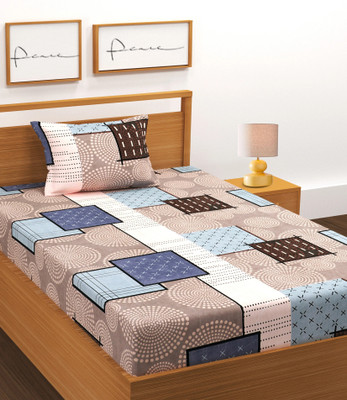 BLUEDOT Cotton Single Flat 180 TC Floral Bedsheet(Pack of 1, Multicolor)