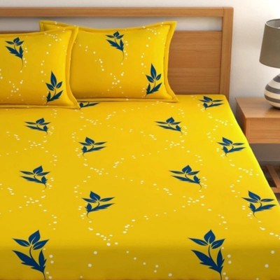 LOXICA 220 TC Microfiber King Printed Fitted (Elastic) Bedsheet(Pack of 1, Multicolor17)