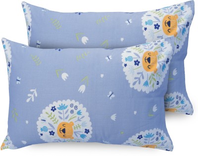 Huesland Floral Pillows Cover(Pack of 2, 43 cm*68 cm, Blue, White)