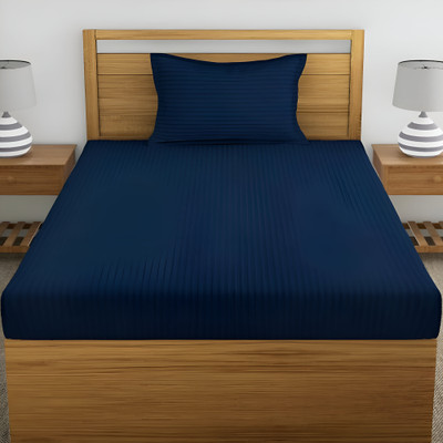 pitit custon Polycotton Single Flat 150 TC Printed Bedsheet(Pack of 1, Blue)