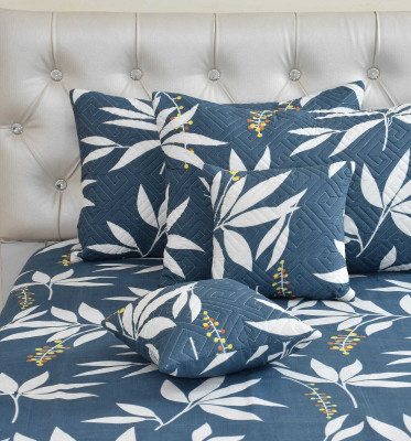 EVERLUSH 300 TC Cotton King Printed Flat Bedsheet(Pack of 1, Teal)
