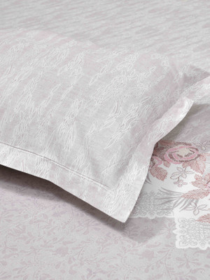 Mafatlal Cotton Single Flat 186 TC Floral Bedsheet(Pack of 1, Grey)