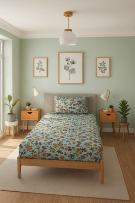 SCHp Cotton Single Flat 320 TC Printed Bedsheet(Pack of 1, B_30)